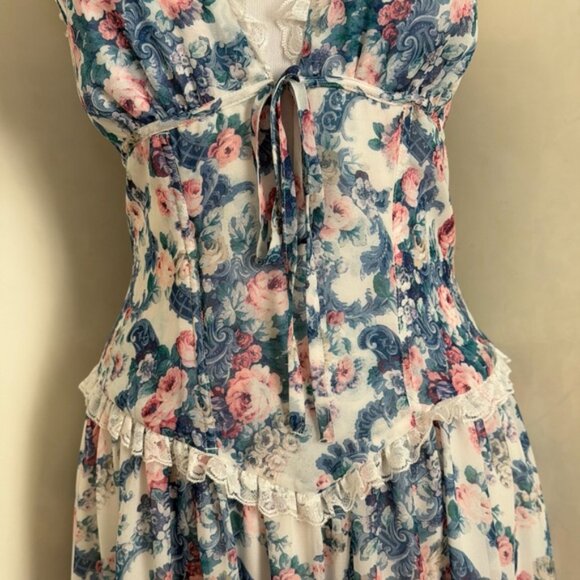 For Love & Lemons Audrey Floral Maxi Dress sz L - Picture 9 of 15